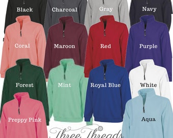 Monogrammed Charles River Quarter Zip Sweatshirt/Pullover, Women's Sweatshirt