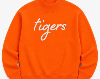 Custom Orange Mock neck Sweatshirt