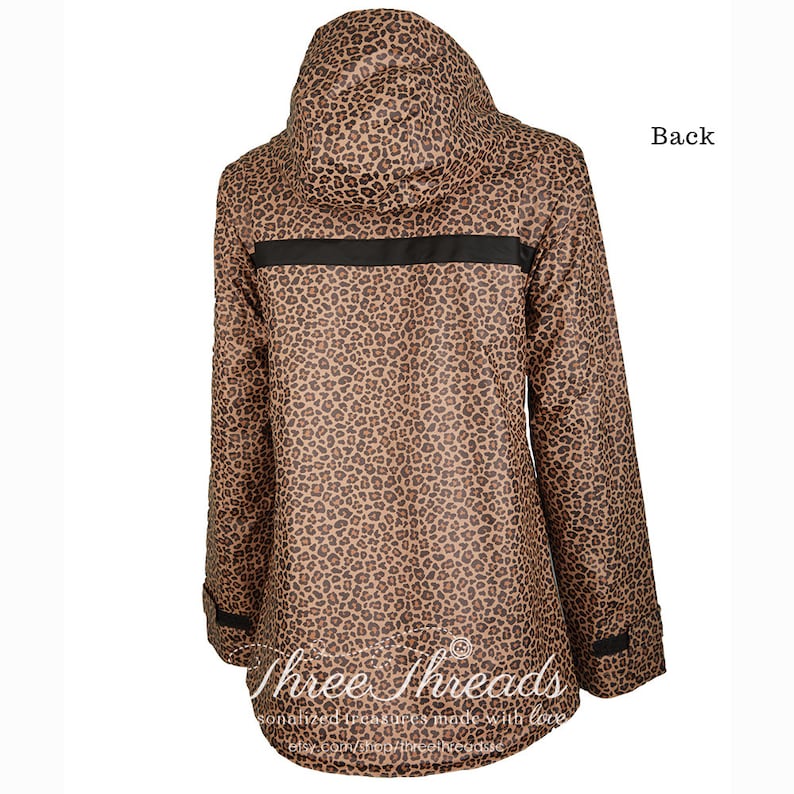 Monogrammed Leopard Print Charles River Rain Jacket Etsy