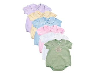 Monogrammed/Personalized Girls Short Sleeve Bubble
