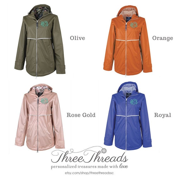 charles river orange rain jacket