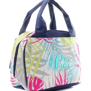 Monogrammed/Personalized Palm Leaf Lunch Tote/Bag, Kids Gift, Womens Gift