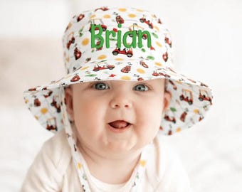 Cappello da sole con stampa da golf e monogramma, cappello a secchiello personalizzato