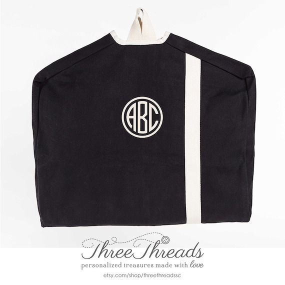 Monogrammed Black Garment Bag Men's Garment Bag Etsy