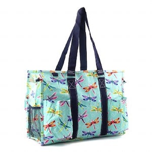 Monogrammierte/personalisierte LibellenTasche/ Tragetasche, Windeltasche, Strandtasche, Frauengeschenk