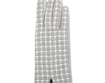 Guanti grigi/bianchi con monogramma/personalizzati, guanti da donna, regalo da donna, guanti touchscreen