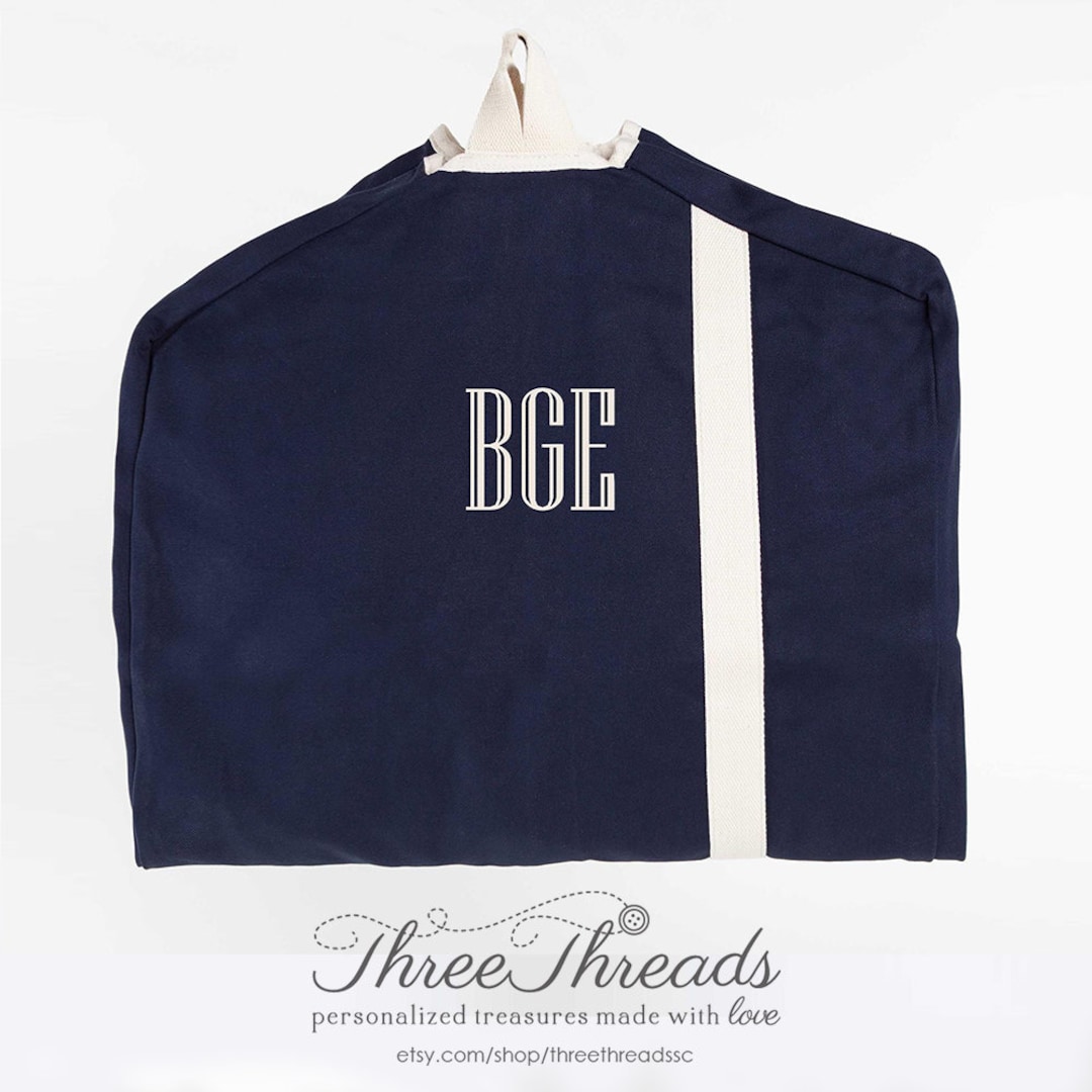 Monogrammed Navy Garment Bag, Men's Garment Bag, Women's Garment Bag, Travel Bag Etsy