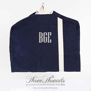 Monogrammed Navy Garment Bag, Men&#39;s Garment Bag, Women&#39;s Garment Bag, Travel Bag