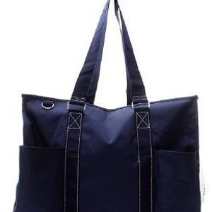 Monogrammierte/personalisierte Navy Utility Tote/Tote Bag, Windeltasche, Strandtasche, Damen Geschenk