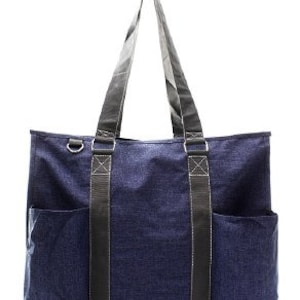 Monogrammierte/personalisierte Blue Stone Wash Utility Tote/Tote Bag, Strandtasche, Windeltasche, Damen Geschenk