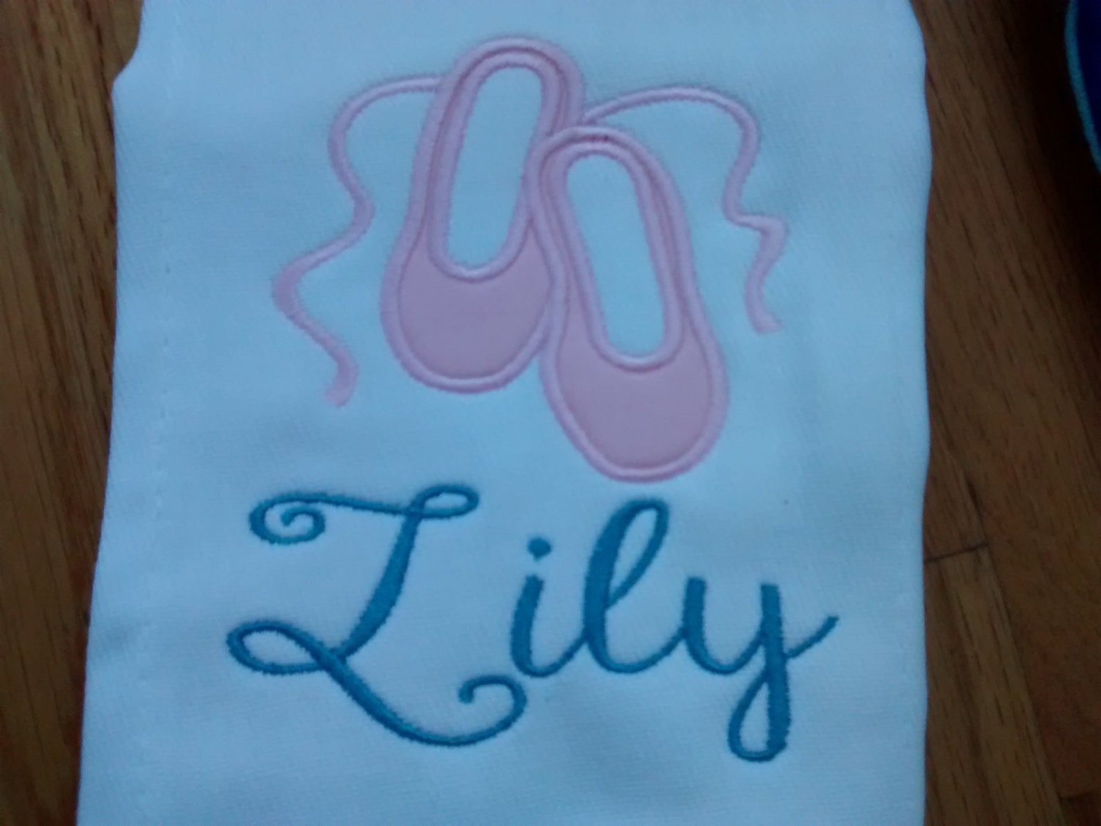 personalized ballet burp cloth