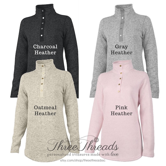 Monogrammed/Personalized Charles River Heathered Tunic, Women's Heathered Pullover, Women's Shirt