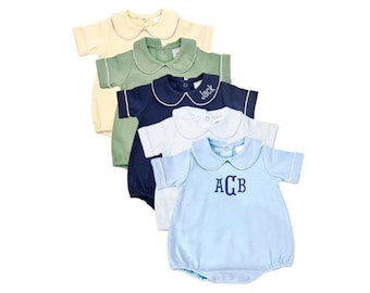 Monogrammed/Personalized Boys Short Sleeve Bubble