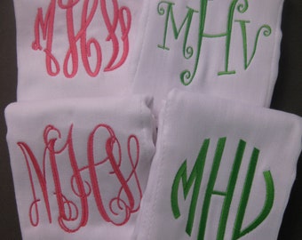 Monogrammed Burp Cloth, Embroidered Cloth Diaper, Baby Gift
