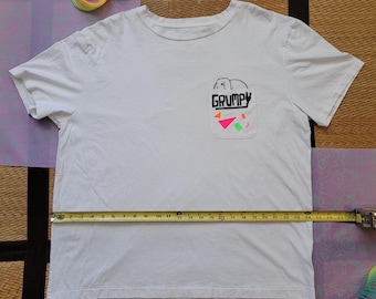 Grumpy Bunny Pocket T (white/pink/orange/green) XXL