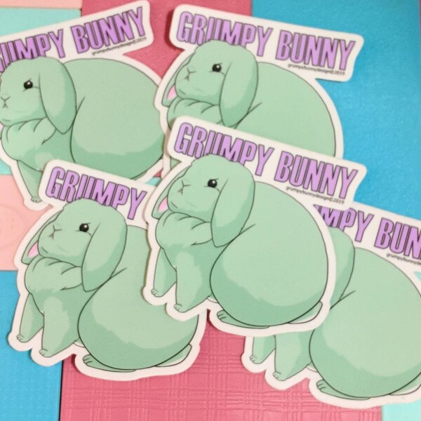 Grumpy Thumper Rabbit Sticker Grumpy - Etsy