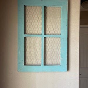 country large 4 pane window/chicken wire