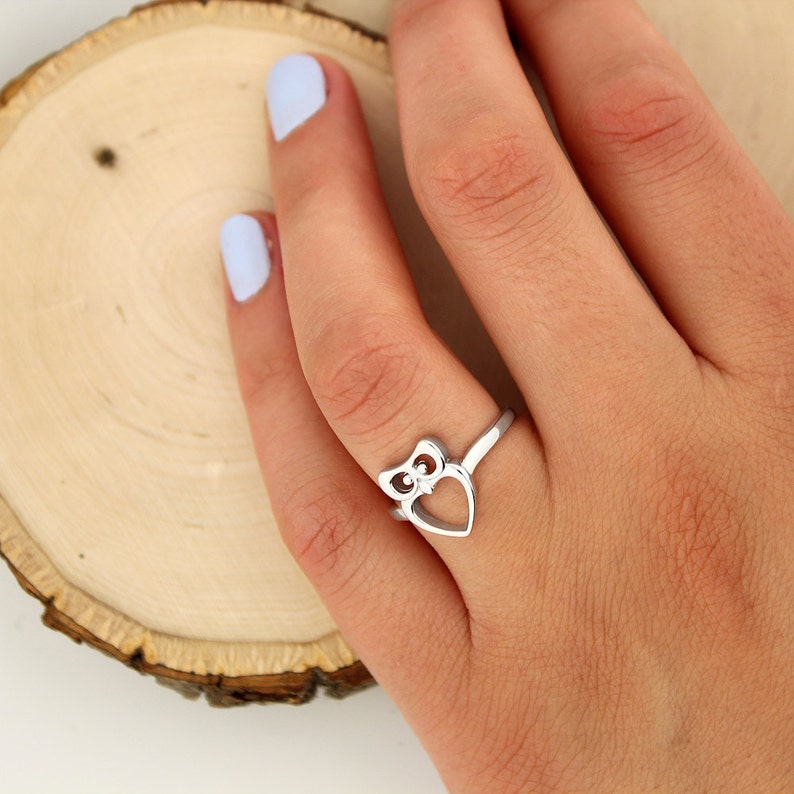 Sterling Silver Owl Ring 925 silver band ring high fashion owl ring R08