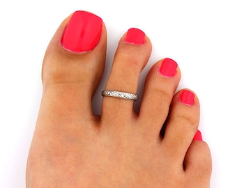 Sterling silver 925 toe ring floral design toe ring adjustable toe ring Also knuckle ring T17