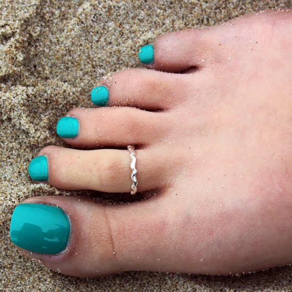 Sterling Silver Toe Ring Plain Simple Wavy Design Toe Ring -  UK