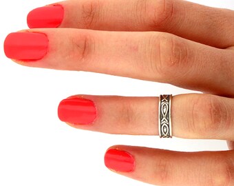 sterling silver knuckle ring Jesus fish Midi ring Ichthys Toe Ring Adjustable Midi love ring memory Ring the above knuckle ring T22