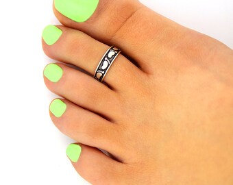 Sterling silver 925 toe ring Foot Steps design adjustable toe ring Also knuckle ring T127