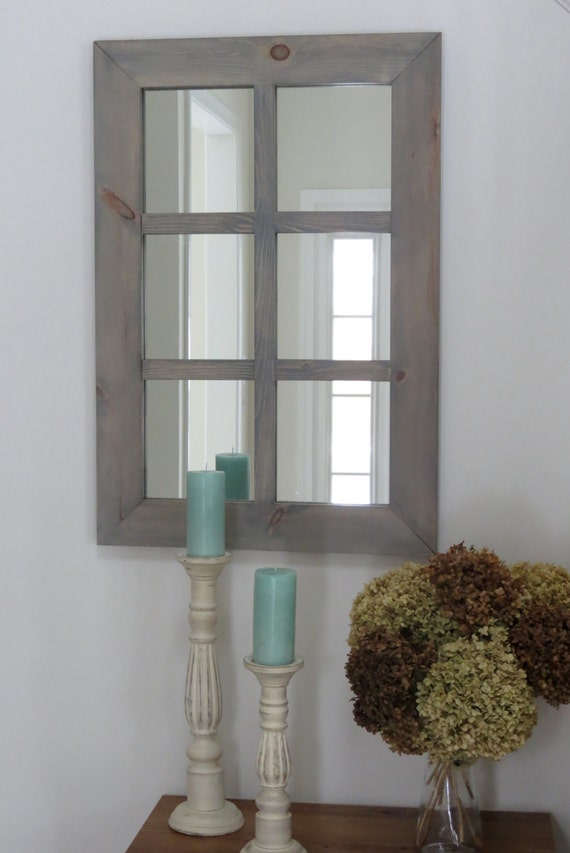 Rustic Window Pane Mirror