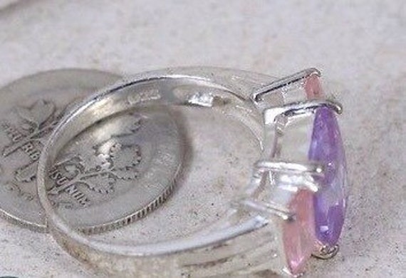 Vintage Rings / Sterling Silver Rings / Purple Qu… - image 2