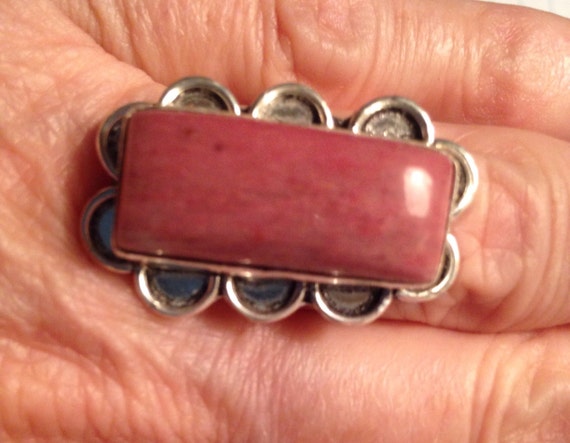 Rhodonite Rings / Sterling Silver Rings Rings Size 7 (Item#ER521)