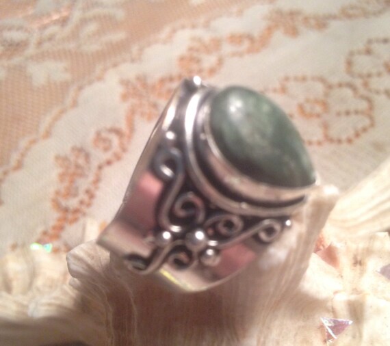 Seraphinite Rings / Vintage Rings / Sterling Silv… - image 2