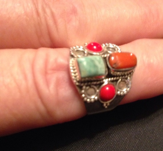 Turquoise Rings / Vintage Rings / Sterling Silver