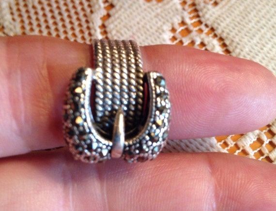 Belt Buckle Rings / Sterling Silver Rings / Vinta… - image 2