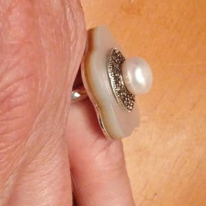 Vintage Rings / Pearl Rings / Mother of Pearl Rings / Vintage Rings / Multistone Rings / Sterling Silver Rings / Rings Size 5.5 ItemER20 image 2