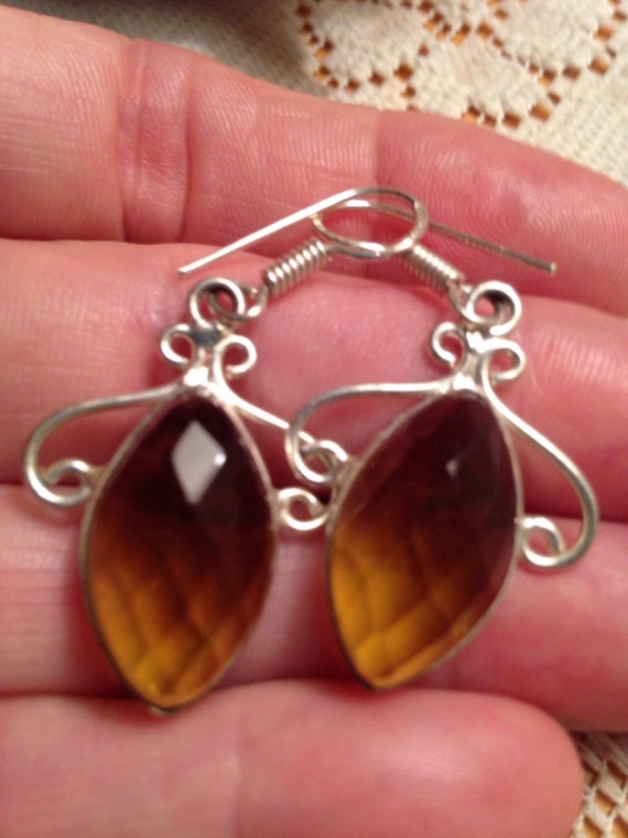 Ametrine  Earrings / Vintage Earrings / Dangle Ea… - image 2