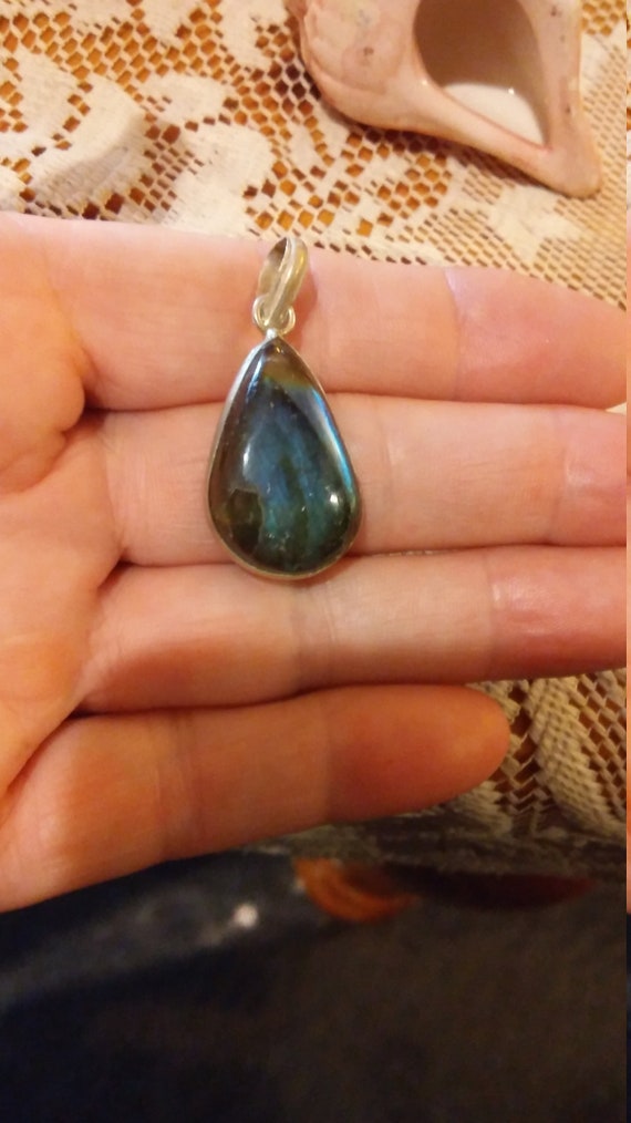 Labradorite Pendant / Small Pendants / Sterling S… - image 3