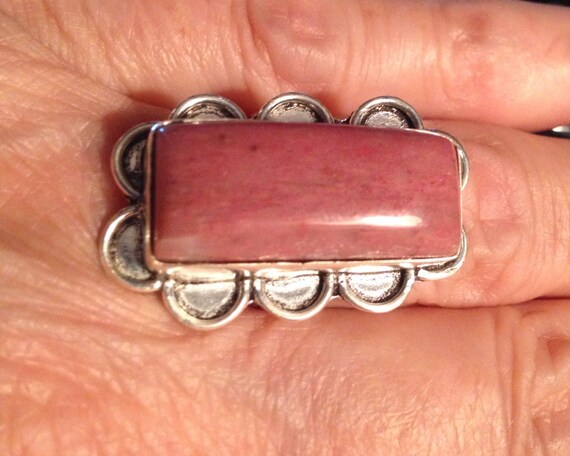 Rhodonite Rings / Sterling Silver Rings Rings Size 7 (Item#ER521) View 3