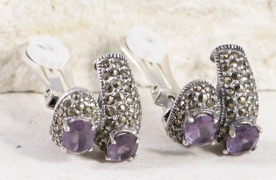 Amethyst Earrings / Vintage Earrings / Drop Earri… - image 1