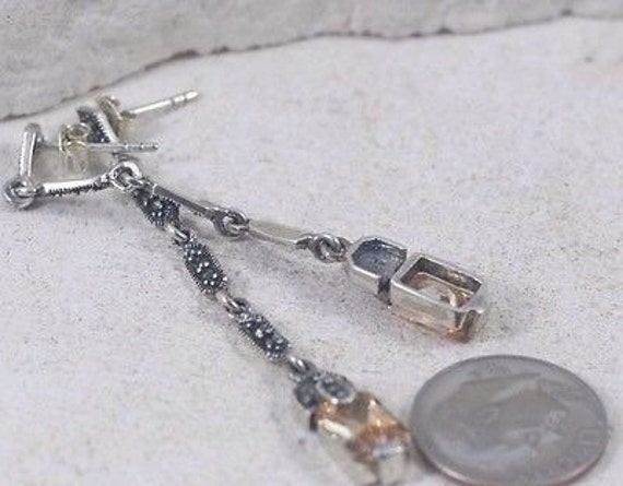 Vintage Earrings / Quartz Earrings / Drop Earring… - image 1