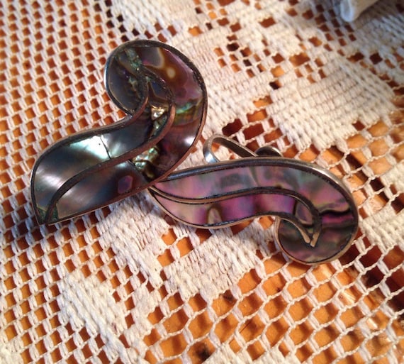 Southwest Earrings / Abalone Earrings / Screw Bac… - image 5