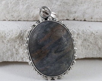 Vintage Sterling Silver Pendants / Bali Pendants / Jasper Pendants (Item#EP311)