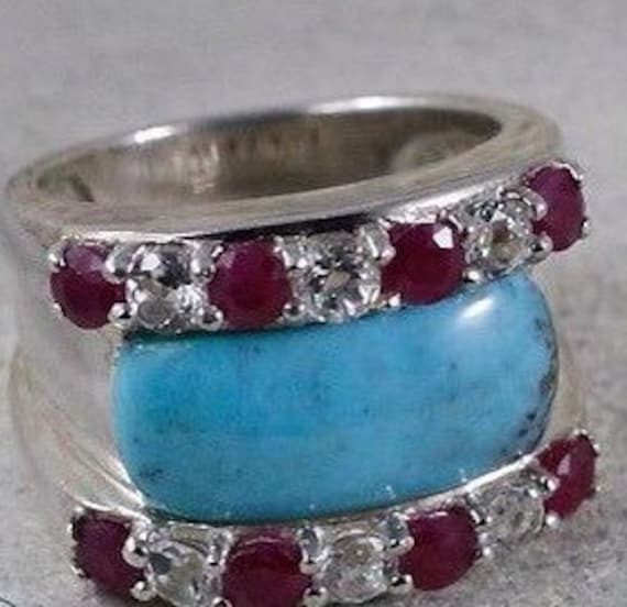 Vintage Rings / Turquoise Rings / Sterling Silver