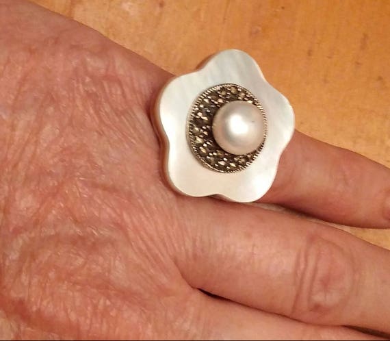 Vintage Rings / Pearl Rings / Mother of Pearl Rin… - image 3