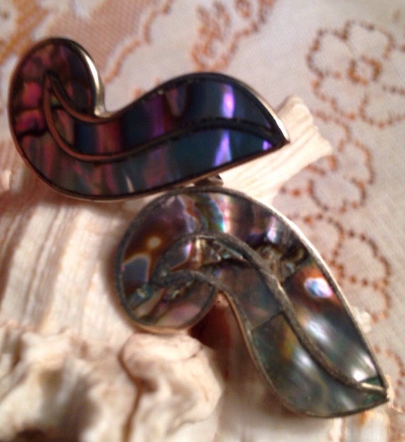 Southwest Earrings / Abalone Earrings / Screw Bac… - image 3