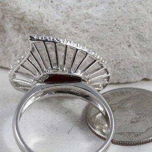 Sterling Silver Rings / Heart Rings / Vintage Rings / Mothers Rings / Carnelian Rings / Rings Size 7.75 ItemER288 image 2