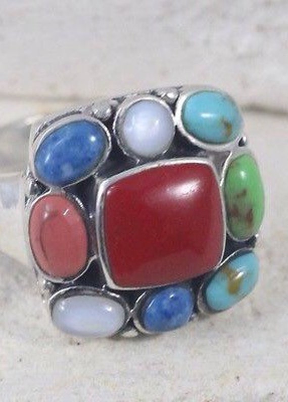 Turquoise Rings / Vintage Rings / Multistone Rings