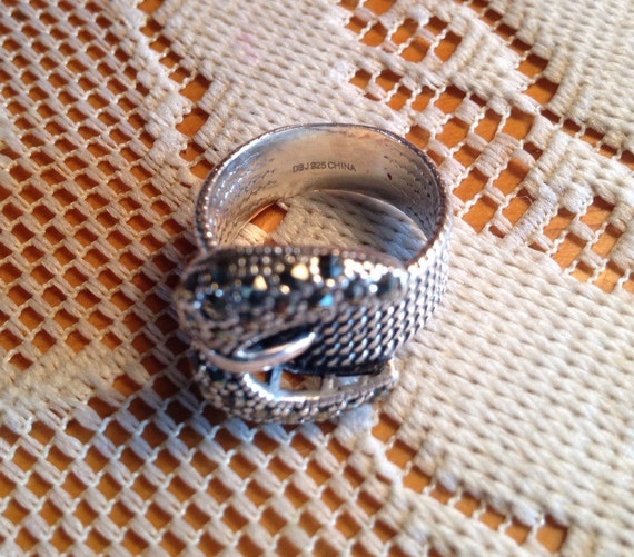 Belt Buckle Rings / Sterling Silver Rings / Vinta… - image 1