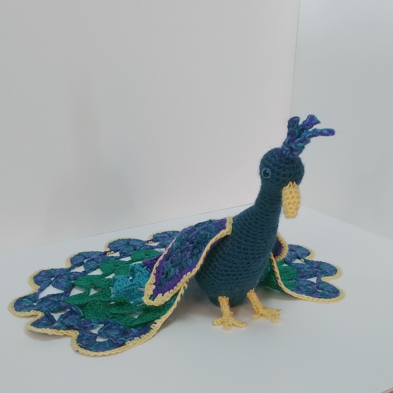 large stuffed peacock