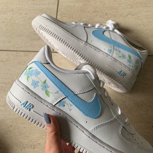 Light Blue Flowers Custom Air Force 1's (AF1s)