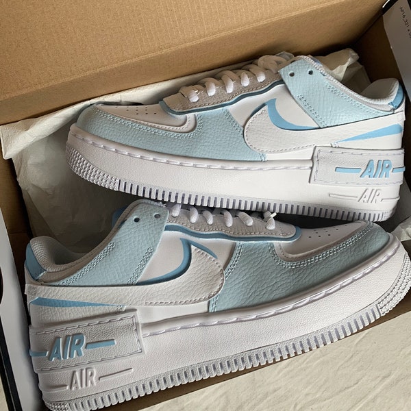 Baby Blue Tones Shadow Custom Air Force 1's (AF1s)