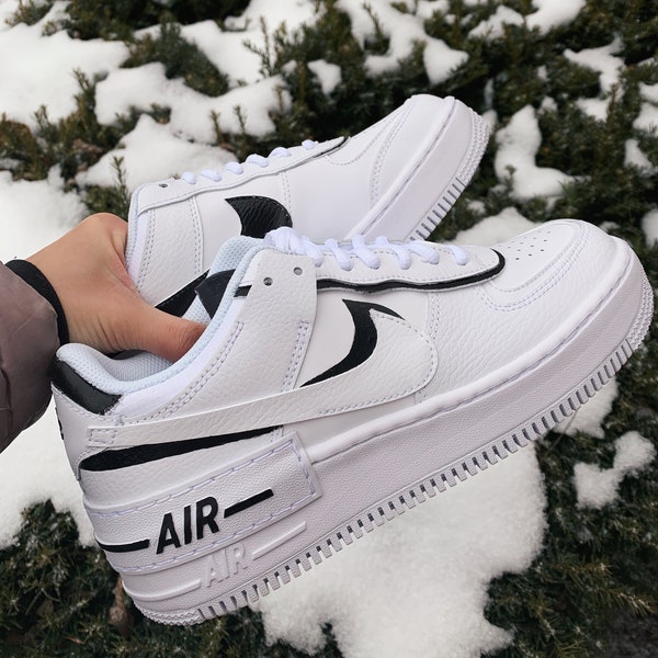 Black Custom Nike Air Force 1 Shadow (AF1s)